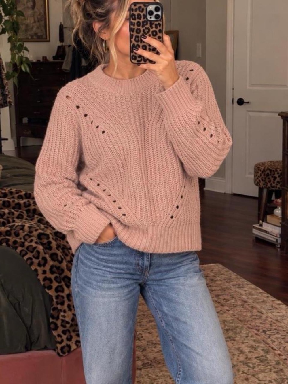 GAP Women’s Alpaca Blend Open Knit Sweater Size Small Beige